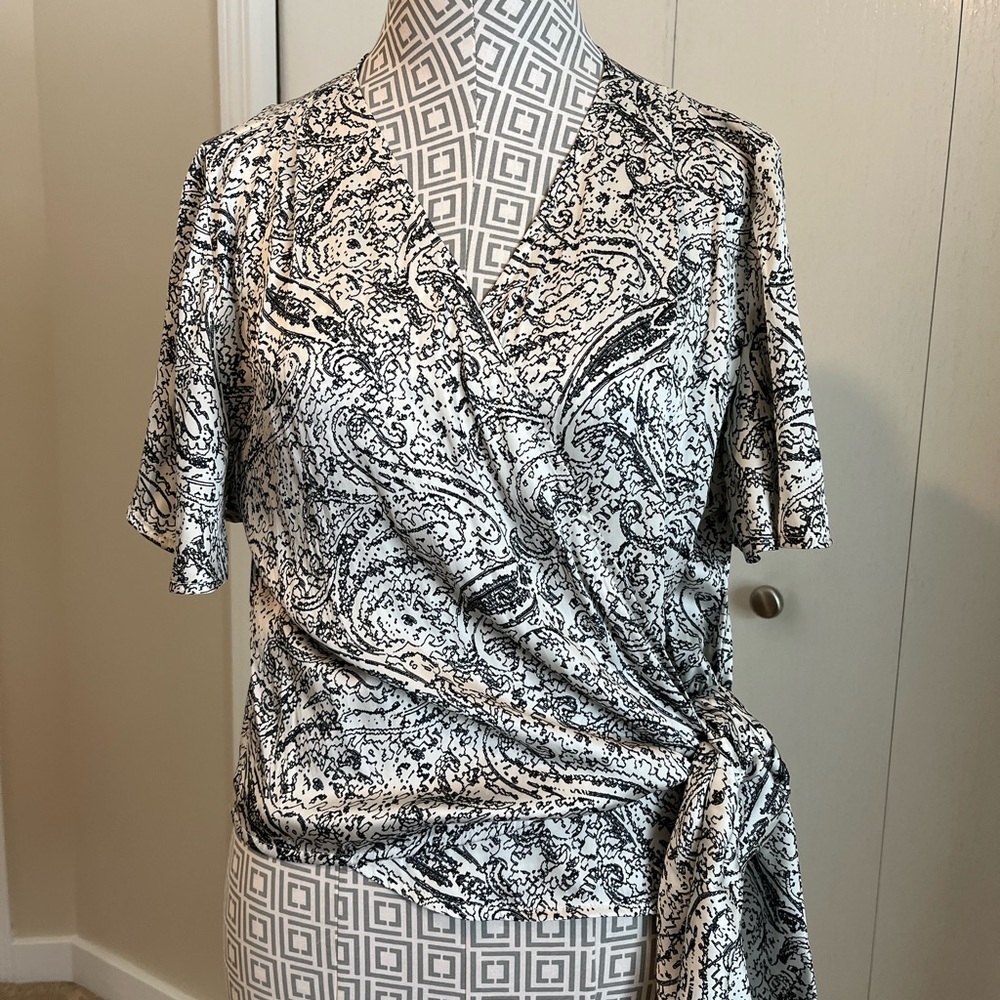 Worthington wrap blouse.